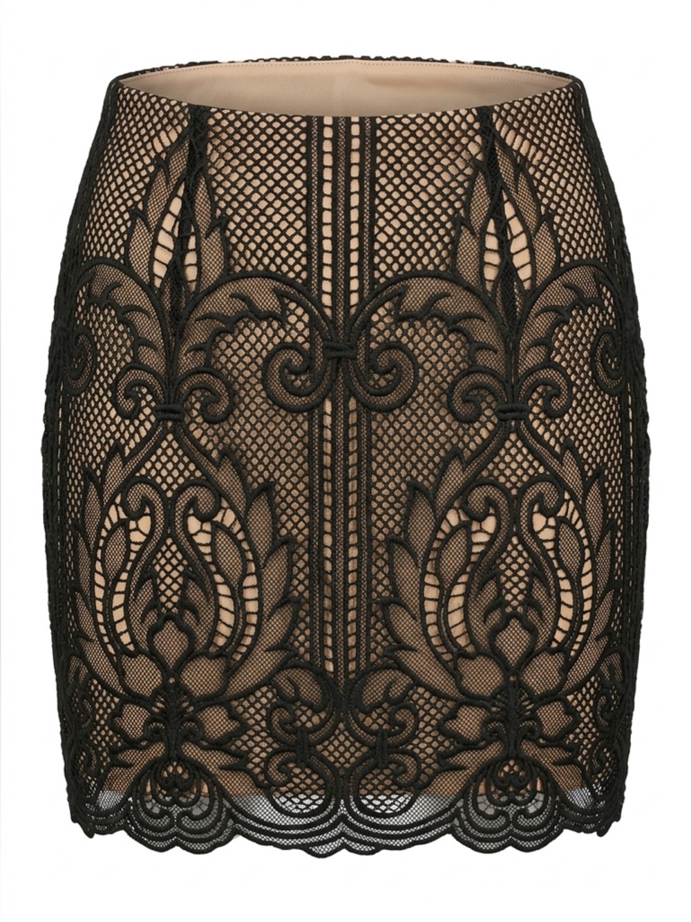 💥 Black Lace Mini Skirt NWT Sheer Floral Overlay Bodycon Party Cocktail